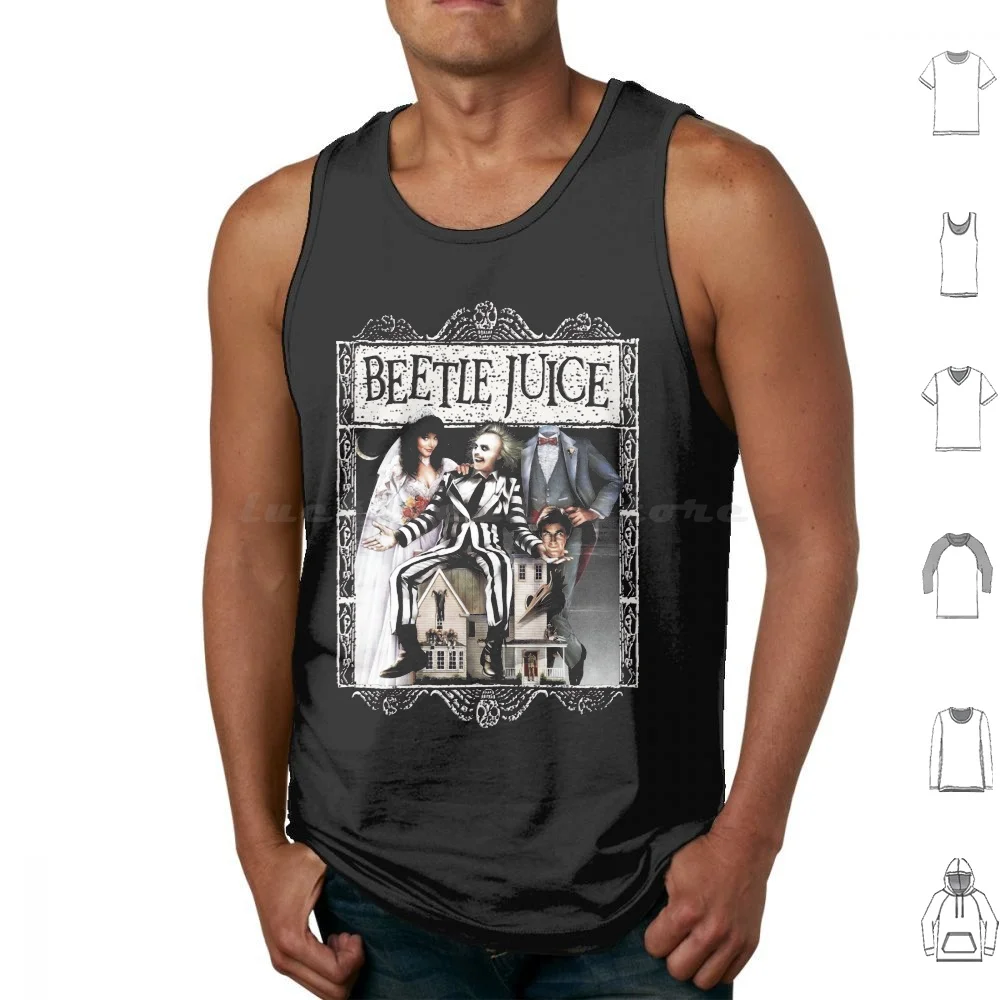 Beetlejuice Canotte Stampa Cotone Tim Burton Beetlejuice Winona Ryder Nightmare Before Christmas Burton Tim