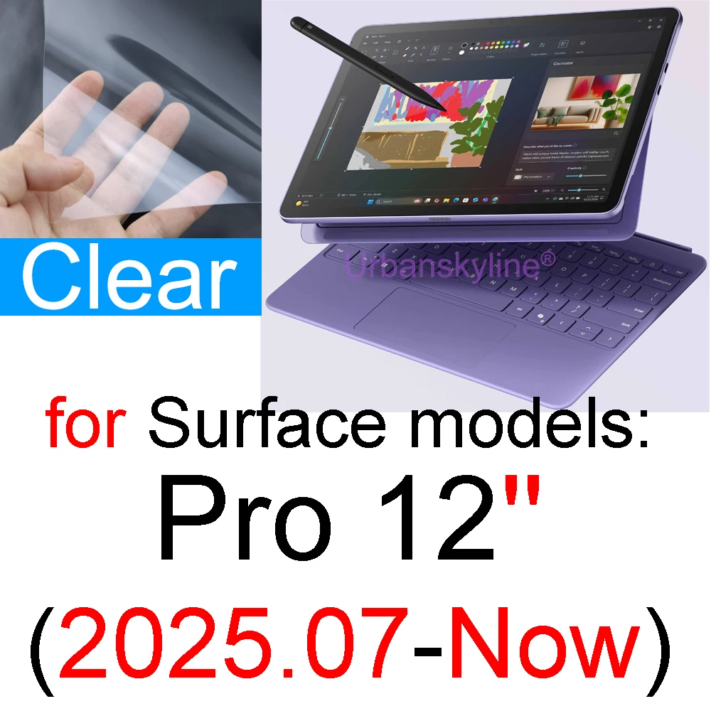 Premium Clear Screen Protector Film for Microsoft Surface and Laptop Series