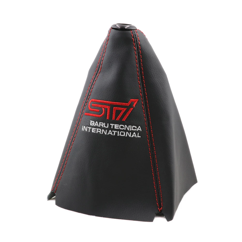 Jdm Style Pvc Leather Gear Shift Knob Cover Shifter Boot For Subaru With Red Stitch Gear Shift