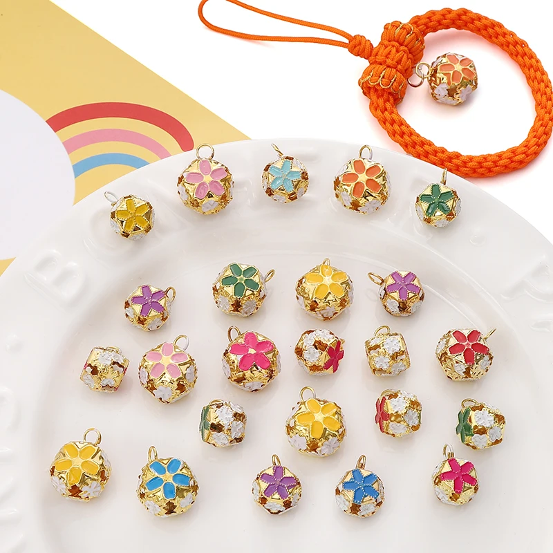 50pcs Small Colorful Iron Jingle Bells With Holes - For DIY Crafts, Jewelry, Holiday Decor