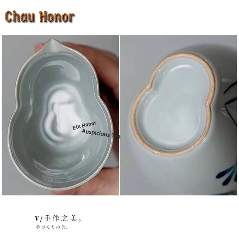 200ml Pure Hand-painted Osmanthus Gourd Tea Pitcher Japanese Tea Dispenser Divide Tea Chahai Tea Cup Kung Fu Tea Set Accessories