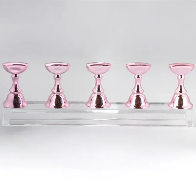 Acrylic Nail Art Holder Chess Borad 5Pc Magnetic Nail Tips Practice Display Stand Set UV Gel Polish Showing Shelf for Manicure