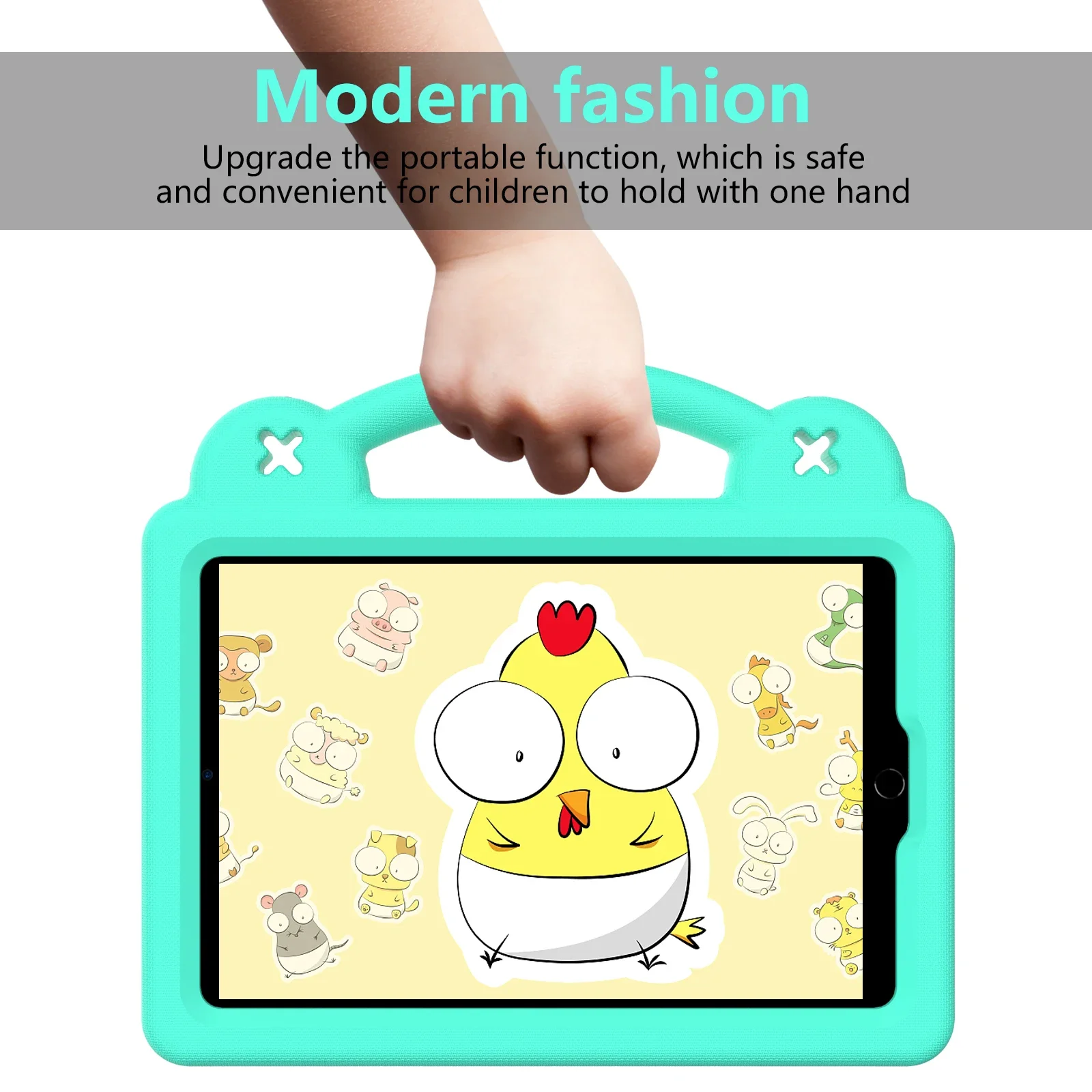 Children's Shockproof Cartoon Bear Tablet Case, EVA Foam Protection, 7.9-Inch
