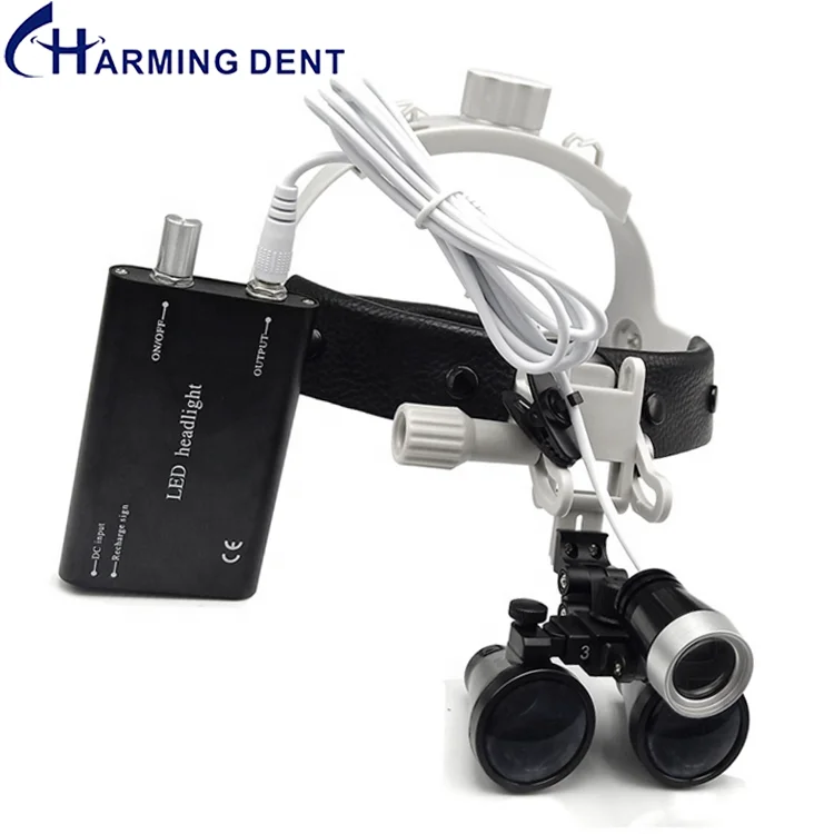 

Den-tal magnifying glasses surgical head light loupes / Medical binocular magnifier adjustable magnification 2.5X 3.5X