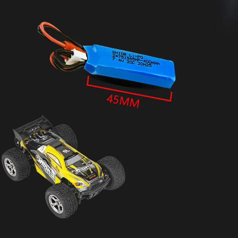 2S 7.4V 400mah Lipo Battery+Charger For P929 P939 K969 K979 K989 1/28 RC Remote Control Car Spare Parts JST Plug 7.4V Battery 6