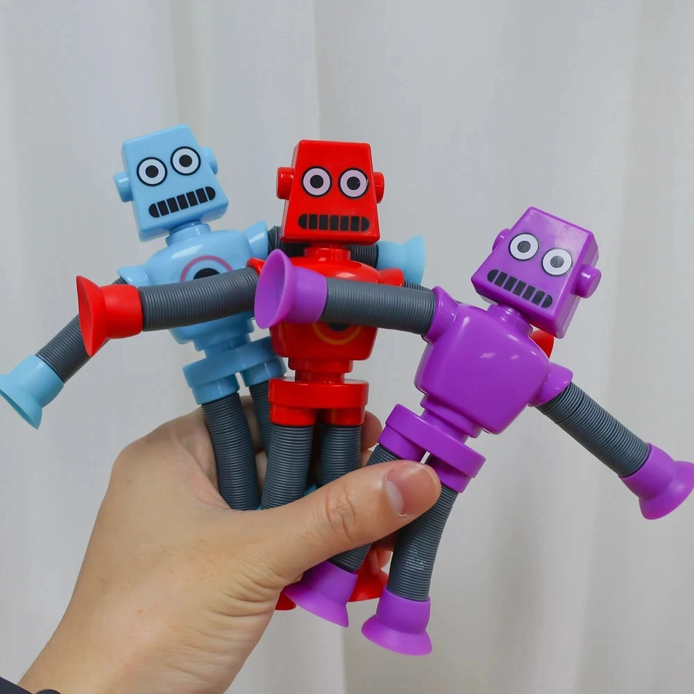 Giocattoli Sensoriali Robotici Per Bambini – 14 Pezzi, Tubi Telescopici Con Ventose, Per Bagnetto E Ufficio - 4