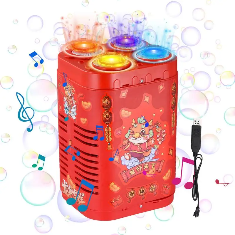 

48 Holes Fireworks Bubble Machine Portable Firework Rechargeable Automatic Bubble Blower for Xmas Wedding Birthday Party
