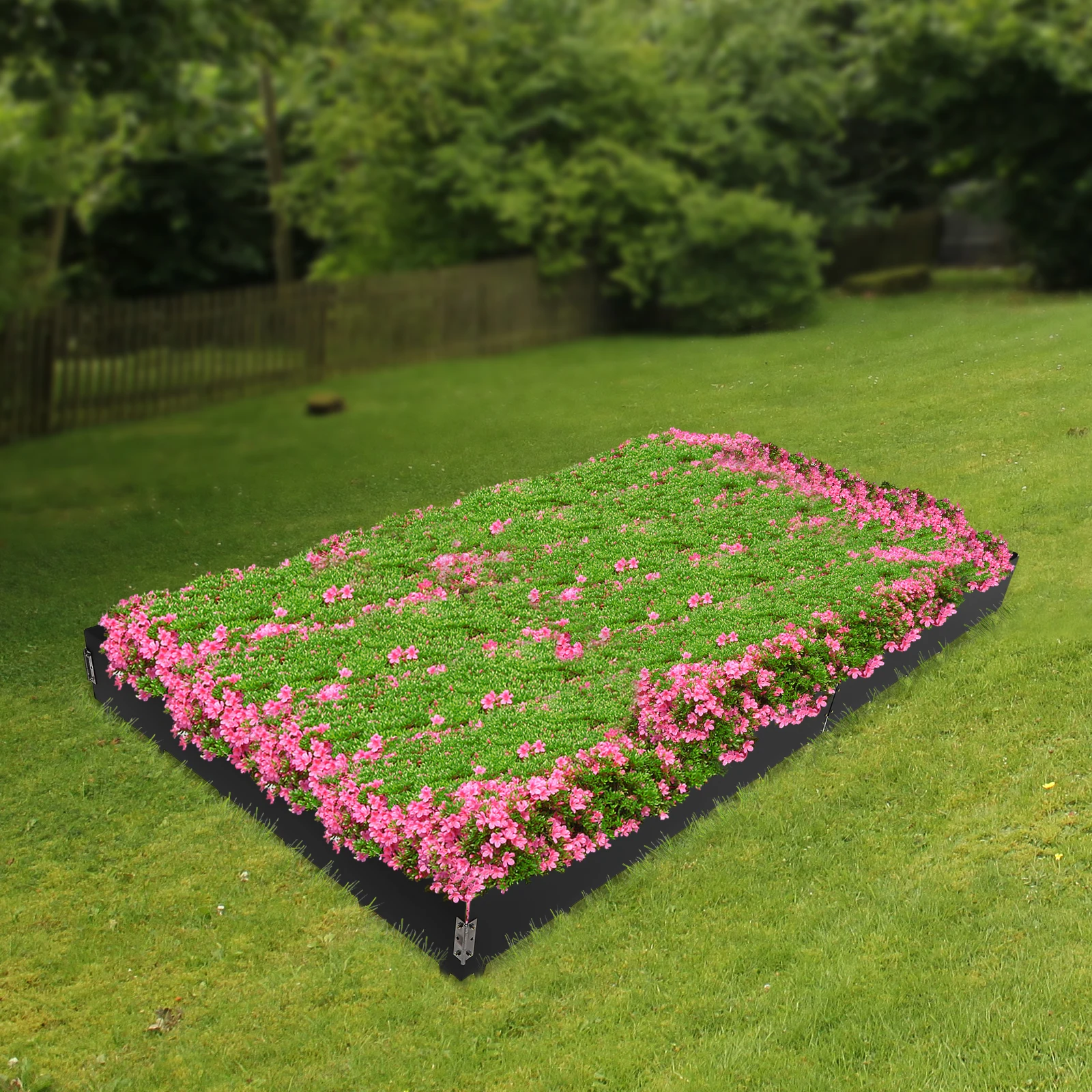 Landscape Edging Set of 6, 40in Length, Black Steel, Effective Weed Isolation, Easy to Connect and Install, Durable for Garden