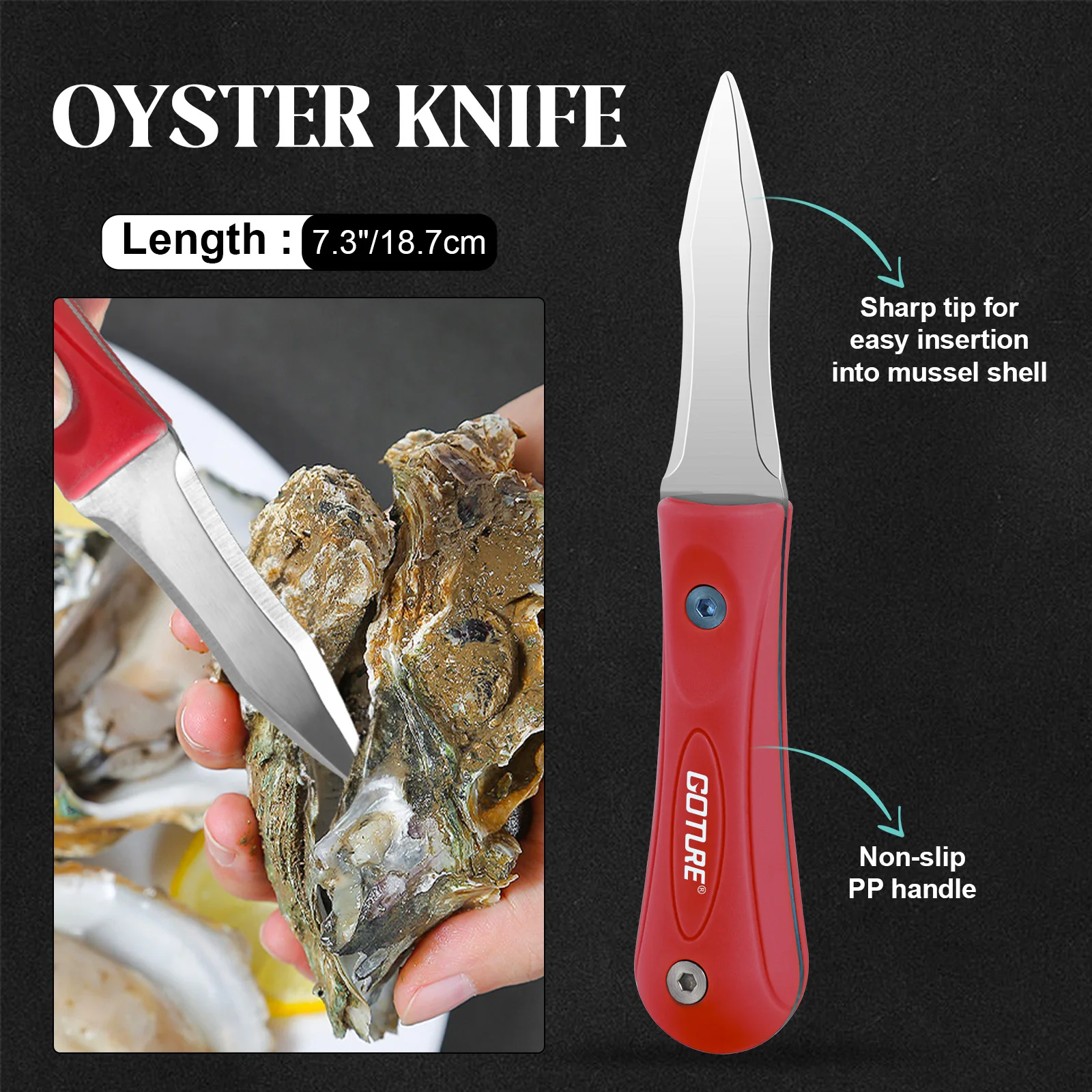 Goture Seafood Tools Set Stainless Steel Crab Forks Oyster Knife Tool Set Nut Crackers Knives Accessories Shrimp Peeling Tool