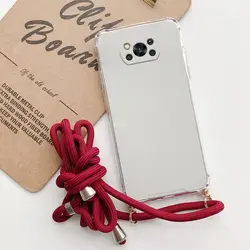 Transparent Air Bag Crossbody Lanyard Phone Case for Poco F3 GT (Wine Red)