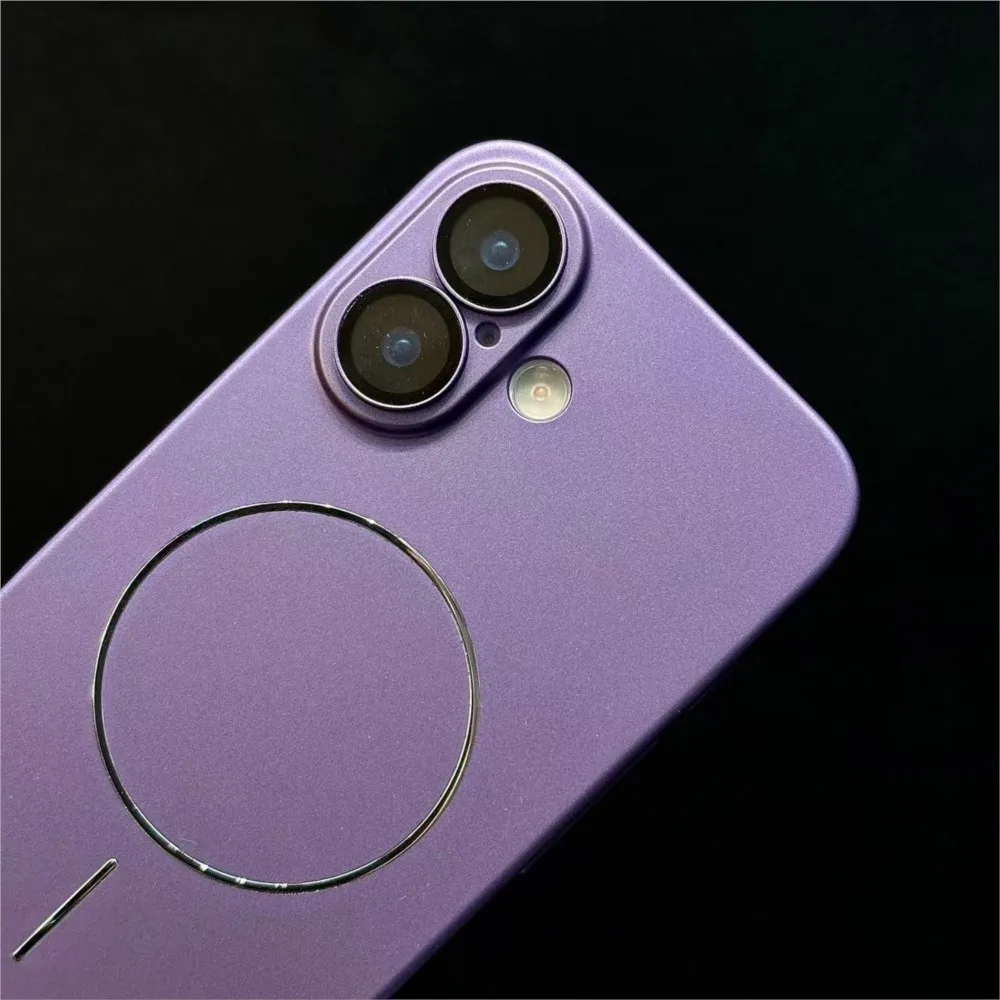 Ultra Thin Magnetic Metal Case with Glass Lens Protection - Shockproof Hard PC Cover, Magsafe Compatible