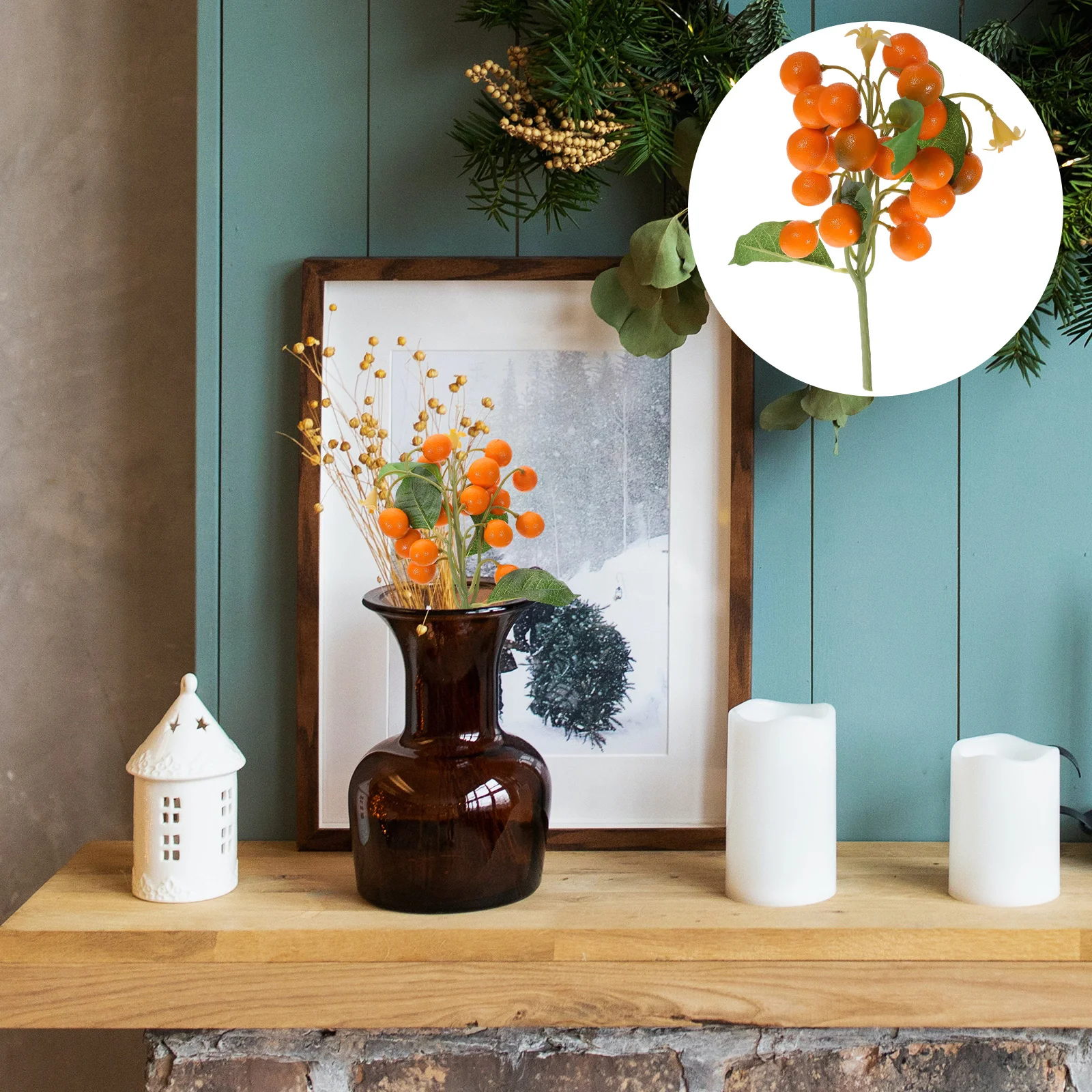 Simulato Kumquat Decorativo Puntello Di Frutta Falso Adornano Simulazione Di Spiedino Artificiale Realistico