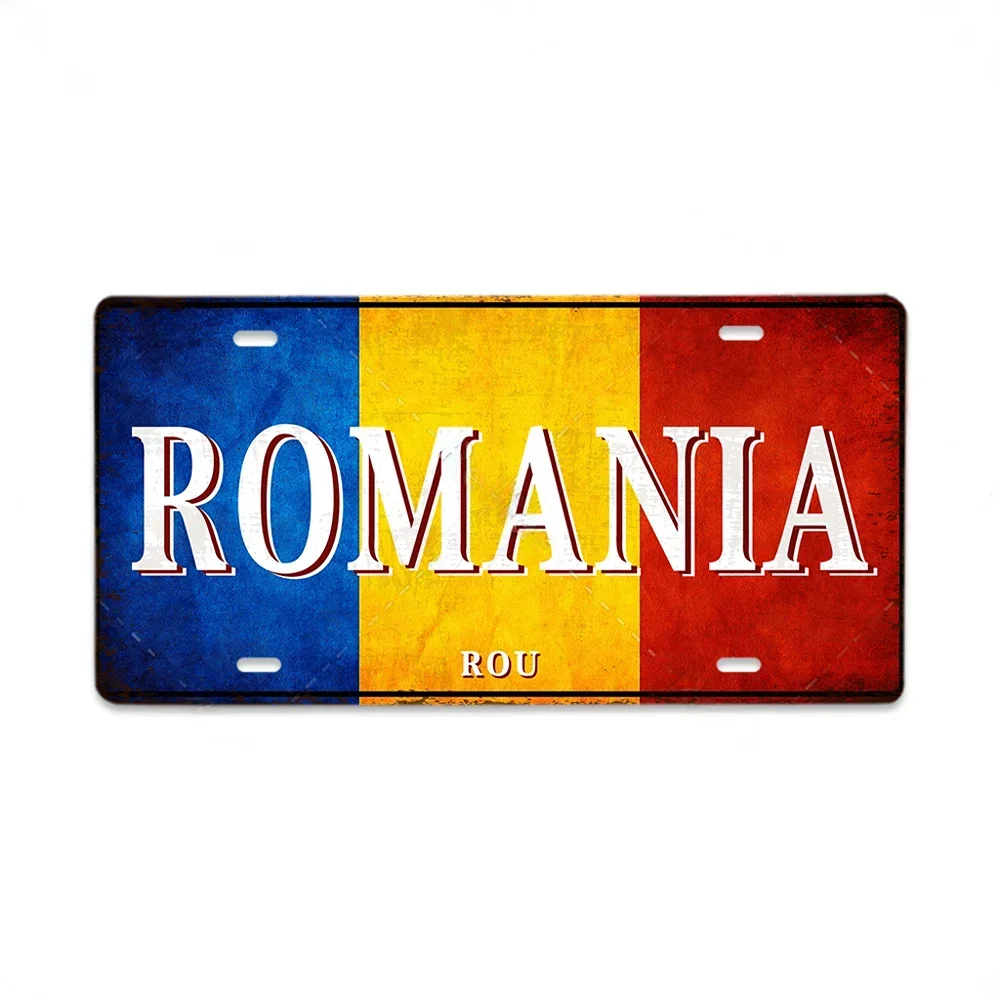 Vintage Tourism Country Poster Metal Sign - Retro License Plate Style Wall Art