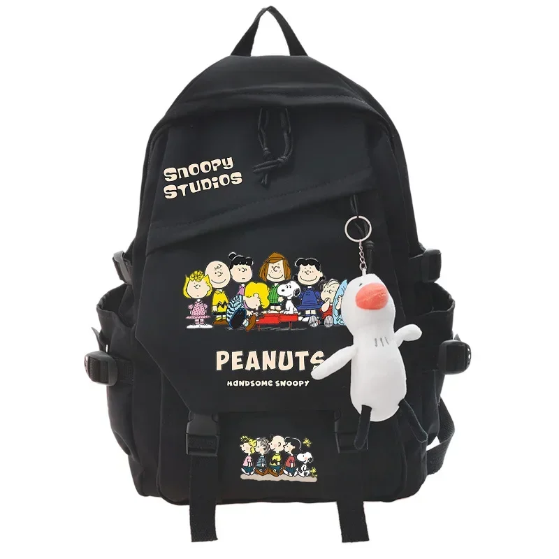 Snoopy Cartoon Student Backpack Boys Girls Junior High School ins Large Capacity Travel Schoolbag Nylon Shoulder Bag handbag 6