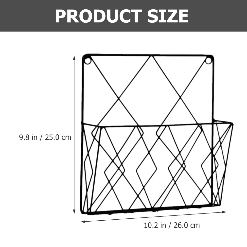 2Pcs 벽걸이형 파일 정리함 홈 오피스 문서 잡지 보관용 견고한 금속 랙 걸이식 파일 홀더 메쉬 디자인