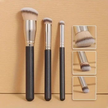 Pennello per correttore per fondotinta da 3/5 pezzi, pennelli per fard per contorno premium, pennello per trucco viso denso e impeccabile sotto gli occhi per sfumare