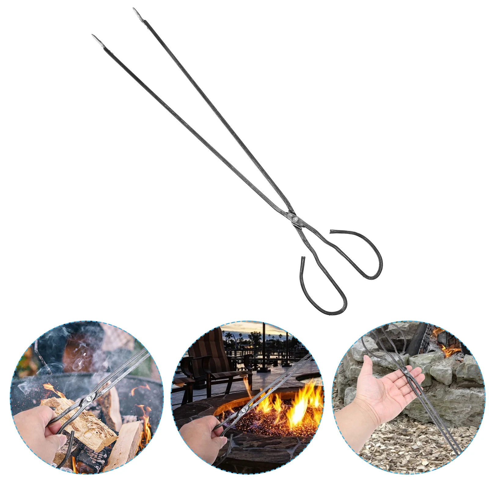 

1pc Lengthen Firewood Tong Practical Charcoal Clamp Outdoor BBQ Charcoal Clip