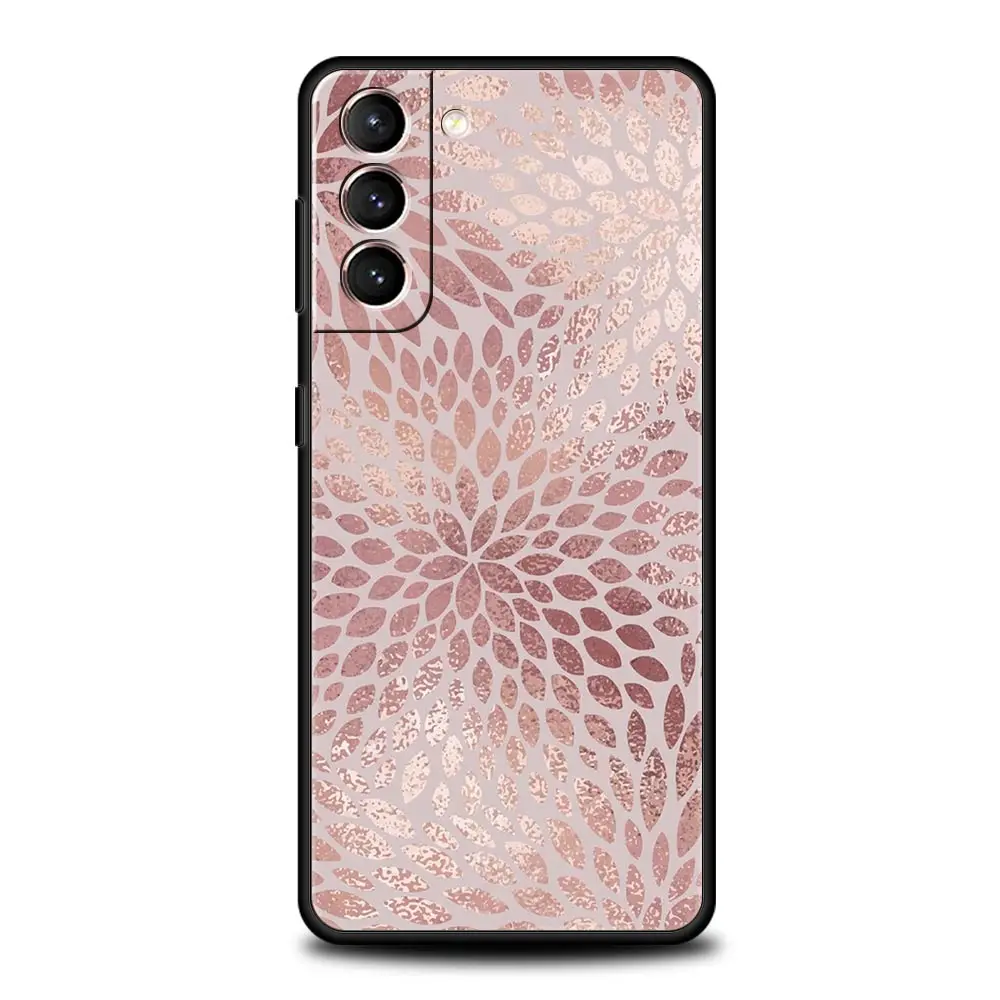Elegant Rose Gold Art Phone Case - Stylish Soft Silicone Cover
