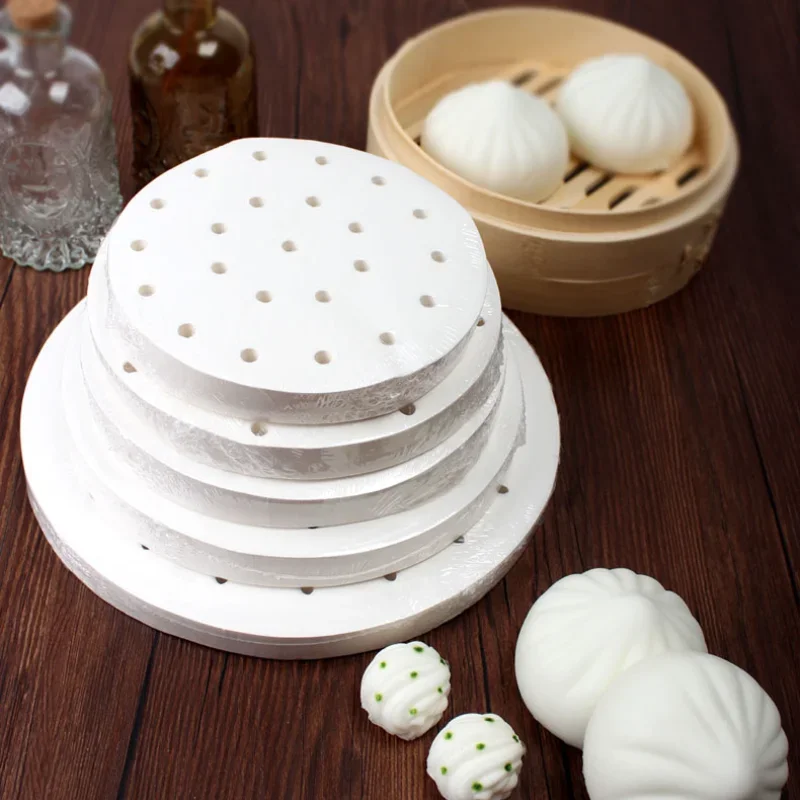 Air Fryer Paper 100pcs Air Fryer Paper Square Round Baking Mat Air Fryer Liners Disposable Perforated Parchment Steamer Baking Papers Sheets