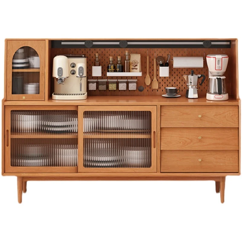 Y Nordic Solid Wood Wire-Wrap Board Sideboard Cabinet Home Display Cabinet Wall Tea and Wine Cupboard Multi-Functional