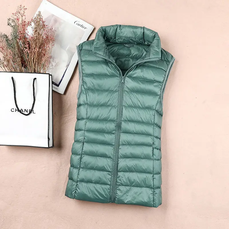 Thin down jacket new ladies vest vest vest spring, autumn and winter inside and outside wear version