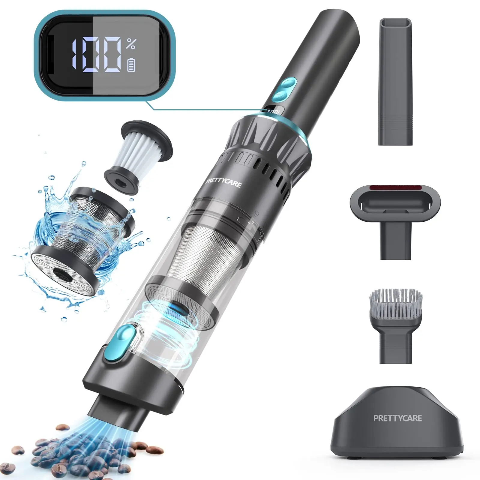 prettycare w400 rechargeable home cordless vacuum