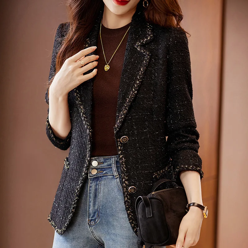 Korea Casual Spring Single Breasted Blazer Women Slim Long Sleeveless Blazer Jacket Female Elegant Office Lady Patchwork Coat