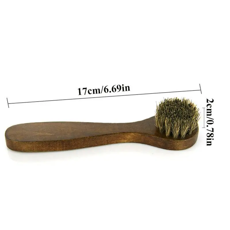 Long-handled Horse Hair Shoe Brush Soft  Leather Cleaning Brush  Round Head Shoe Cleaner Household Cleaning Brush Shoes Cleaners 2