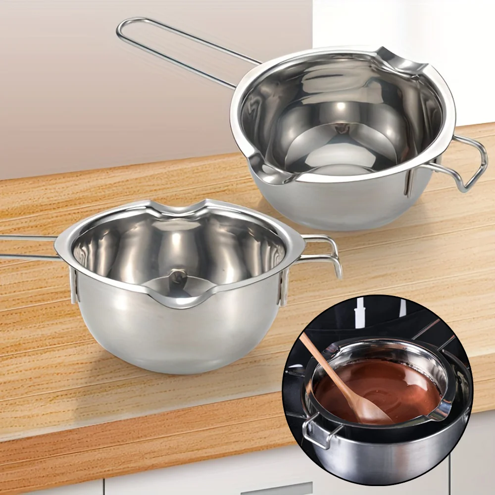 Candle Wax Boiler Stainless Steel Pot Heat Resistant Handle For Melting Chocolate Candy Candle Making
