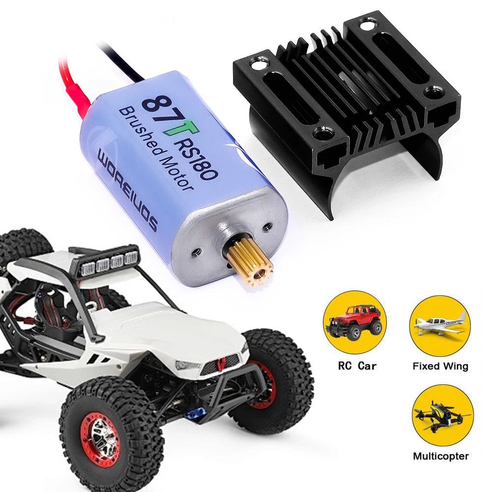 180 87T Brushed Motor With Heatsink For TRX4M 1/18 RC Crawler - Blue Aluminum Heatsink