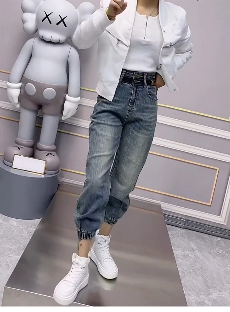 S8442a7eb2dff4a249f4d79d909fbcb75i Y2k Large Size Jeans Women's Summer Thin Model, New Bunched Feet Haren Pants Fat Mm Thin Straight Dad Pants S-4xl 40-100kg Mallzona