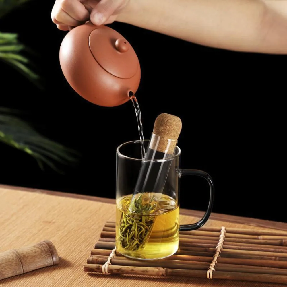 Creative Tea Infuser Teapot Test Tube Tea Strainer Herb Infuser Transparent Pipe Infusing Utensils Kitchen Accessories