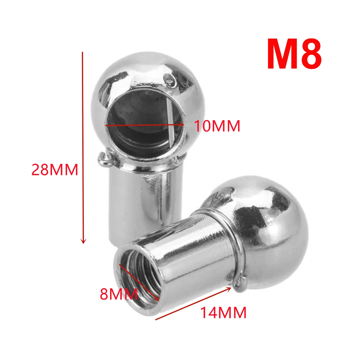 Car M6 M8 Gas Strut Rod End Fitting Ball Pin Connector Joint Valve Spring Holder 2Pcs Universal for Boot Front Bonnet Trunk Home gas strut fitting