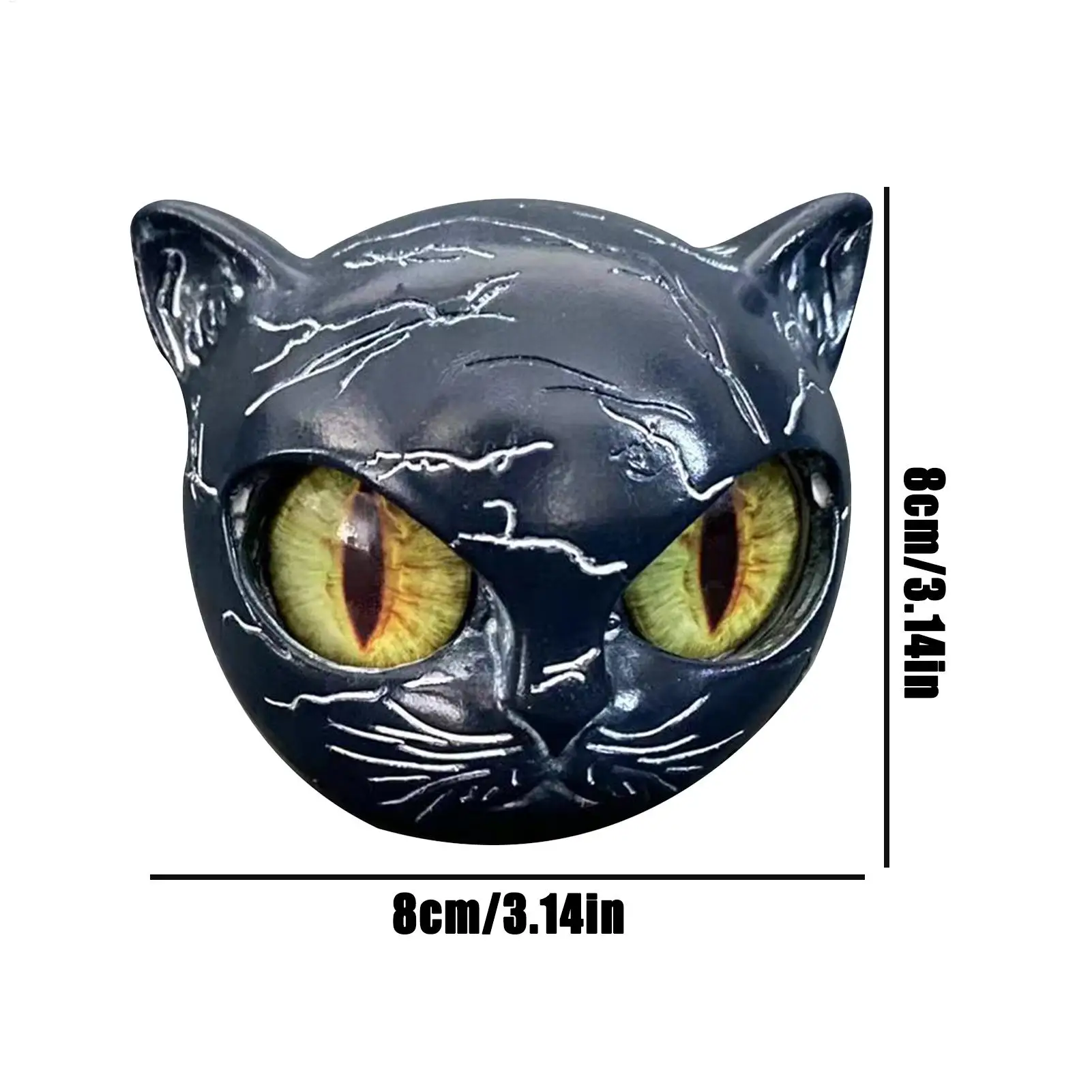 Luxury Black Cat Stone Sculpture Creative Mini Resin Cat Head Desktop Decorations Marble Texture Cat Stone Gifts For Cat Lovers