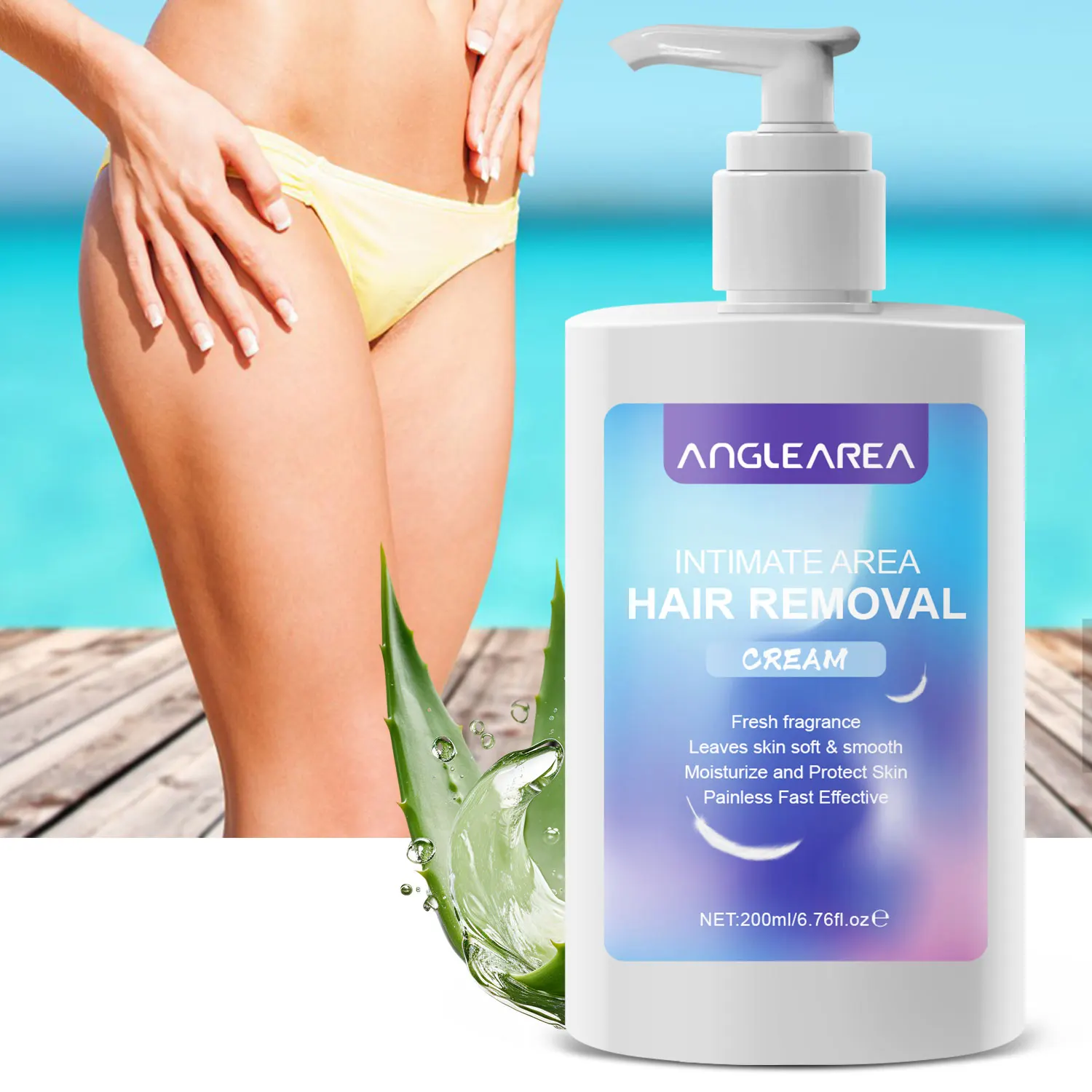 Hair Removal Cream Anglearea Hair Aloe Vera Hair Removal Cream 200ML Private Part Herbaly Painless Remover Cream Whitening Rapid Depilatory