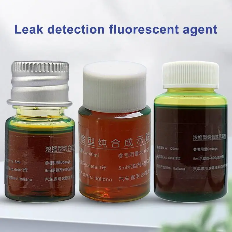 

AC Leak Detector Dye Universal Fluorescent Dye For Vehicle Air Conditioning Concentrated Leak Detection Fluorescent Agent