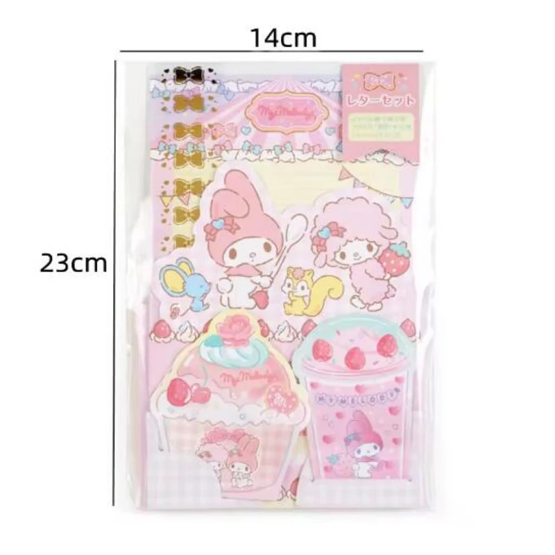Kawaii Sanrio Kitty Melody LittleTwinStars Envelope Set Cute Festival Message Greeting Card Memo Pad School Supplies Kids Gift