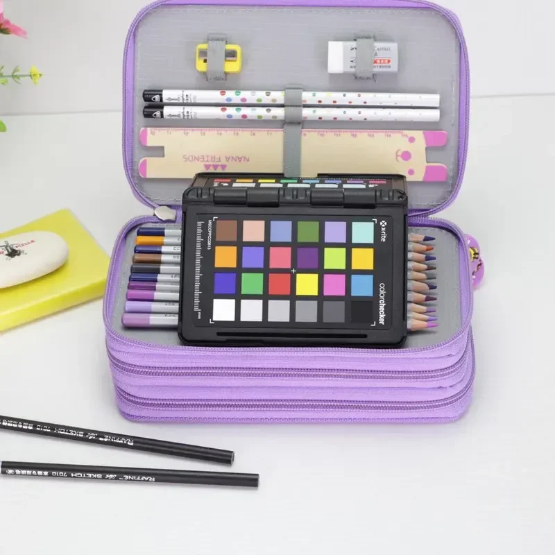 Four-layer pen bag 72 color pen curtain sketch brush color pencil bag painting art student porous stationery box pencil cases,stationery box