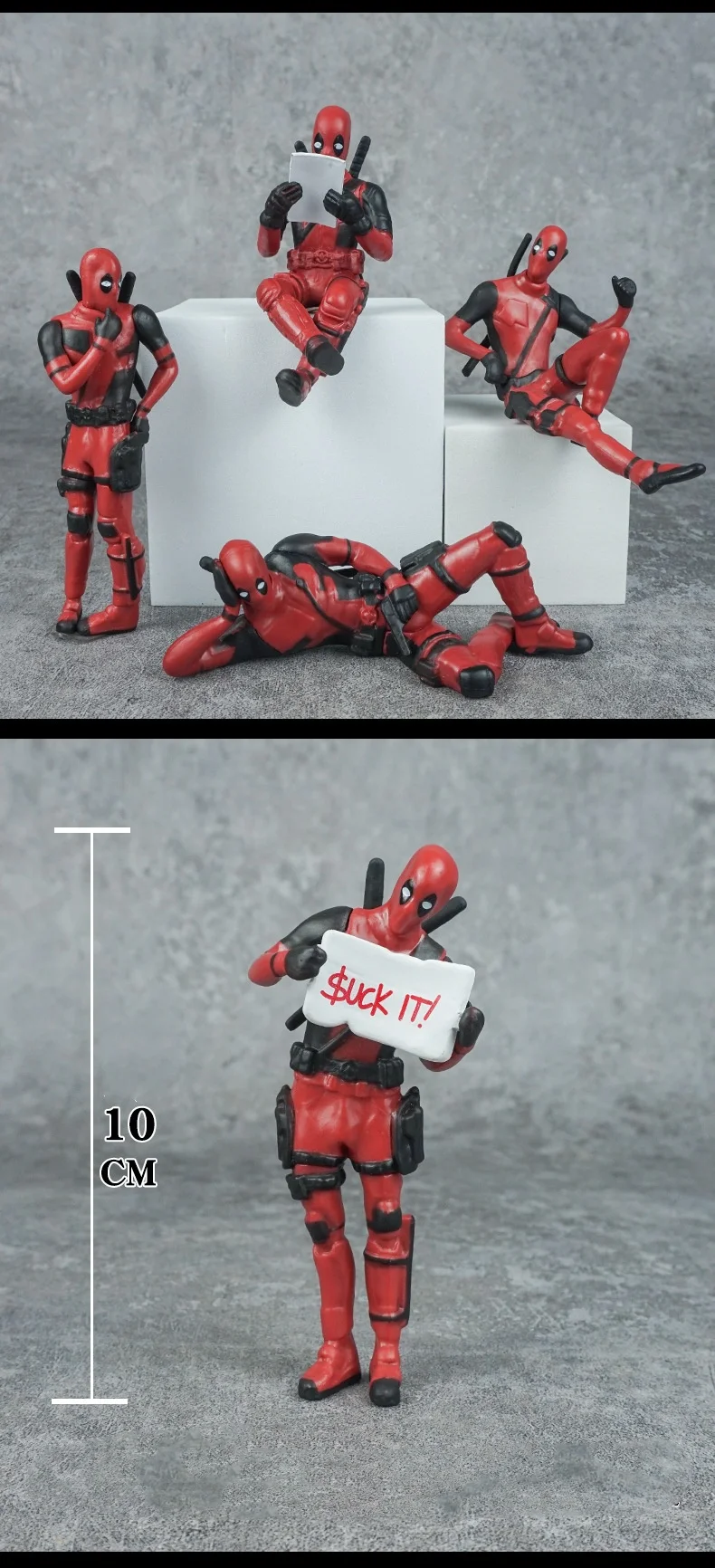 6 Schreibtisch-Dekorationen Deadpool Auto Zuhause Büro 8cm X-MAN Lustige Niedliche Figuren-Modelle Spielzeuge – Detail 2