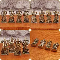 Brass Four Heavenly Kings Statues Retro Guardian Figurines Ideal for Desk Shelf Home Decor Meditation Space Ornament - Image 6