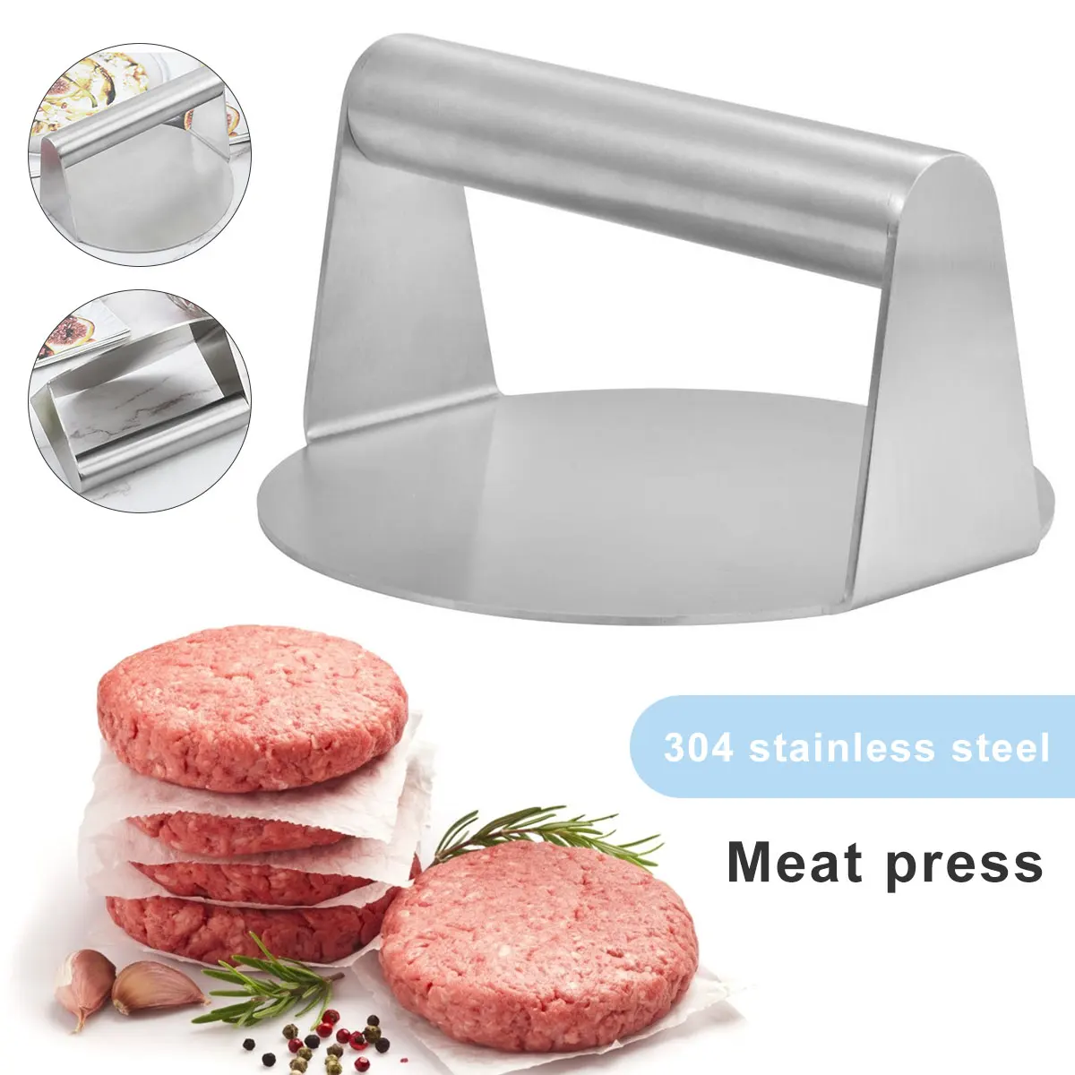 Burger Press Non-Stick Burger Pattie Press Hamburger Meat Round Grill Hamburger Patties Bacon BBQ Kitchen Tools