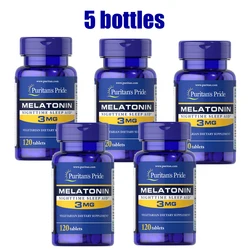 5 Bottles Rapid Release Strength Melatonin Simulation Help Improve Sleep 3mg *120 Tabs/bottle Night Sleep Assistance