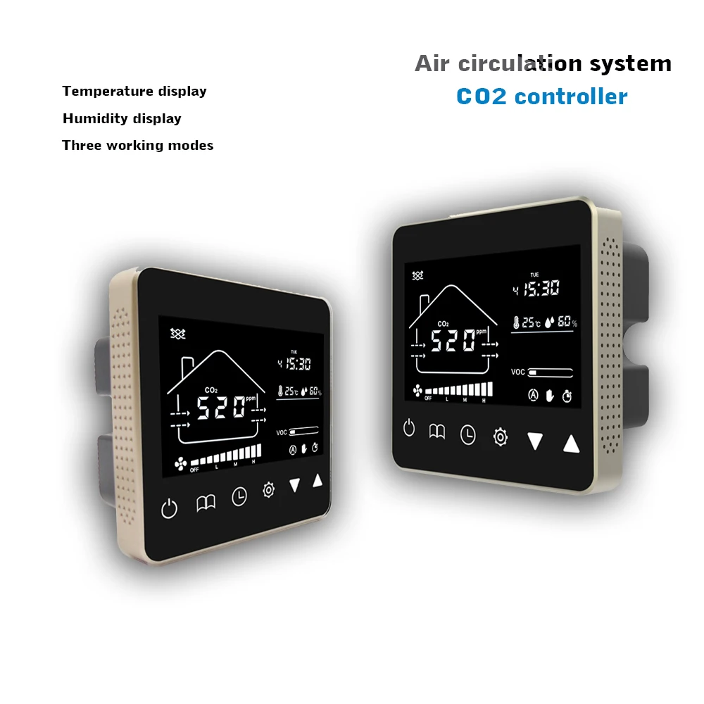 Indoor ventilation system controller built-in CO2 sensor 3-speed fan (0-10V fan) output for improving indoor air quality