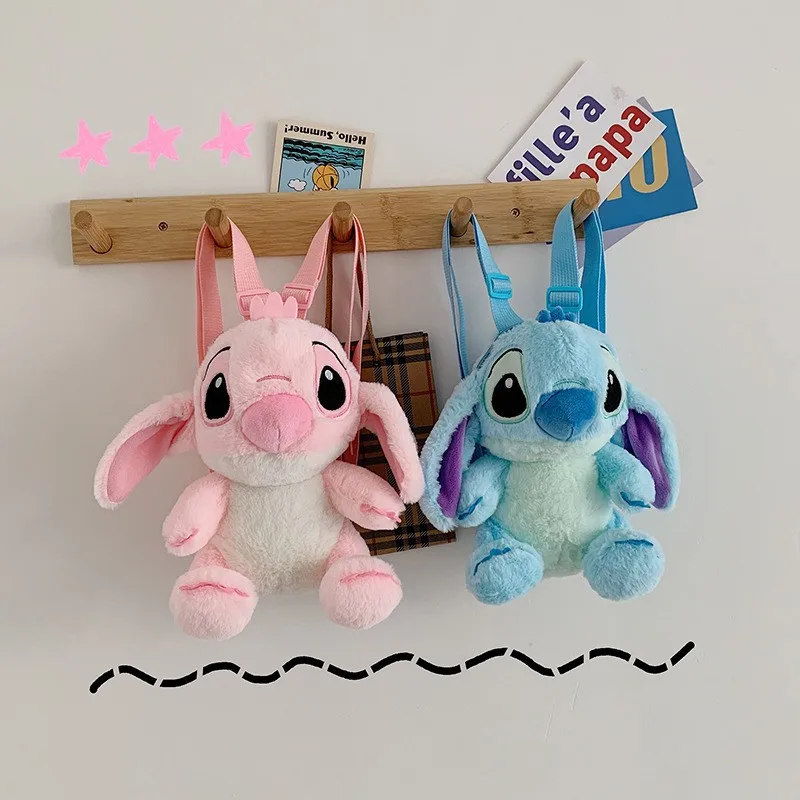 

Disney Stitch Plush Backpack Anime Figure Stuffed Doll Kawaii Stitch Toys Children's Girls Boys Knapsack Kindergarten School Bag