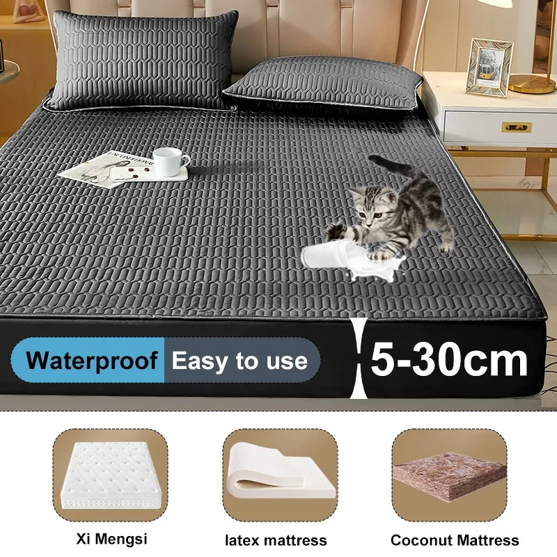 Waterproof Fitted Sheet, Thickened Quilted 100% Waterproof Mattress Cover, Mattress Protector, Bed Cover For Living Room 160x200 2