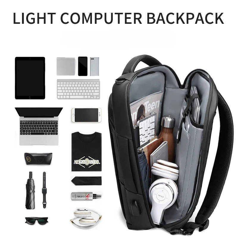 New backpack men's leisure business commuting student schoolbag can crossbody computer bag lightweight backpack