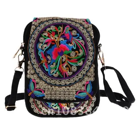 

#1 19x14cm Vintage Boho Women Handbag Flower Totes Embroidery Shoulder Bag