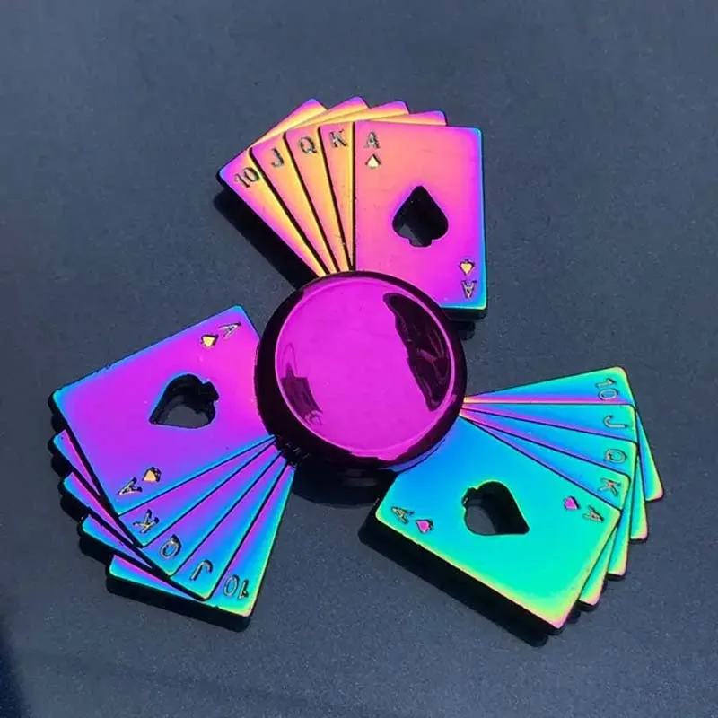 17 스타일 레인보우 컬러 핑거 팁 자이로 장난감 금속 스피너 다채로운 고속 핸드 스피너 Fidget Toys 성인을위한 스트레스