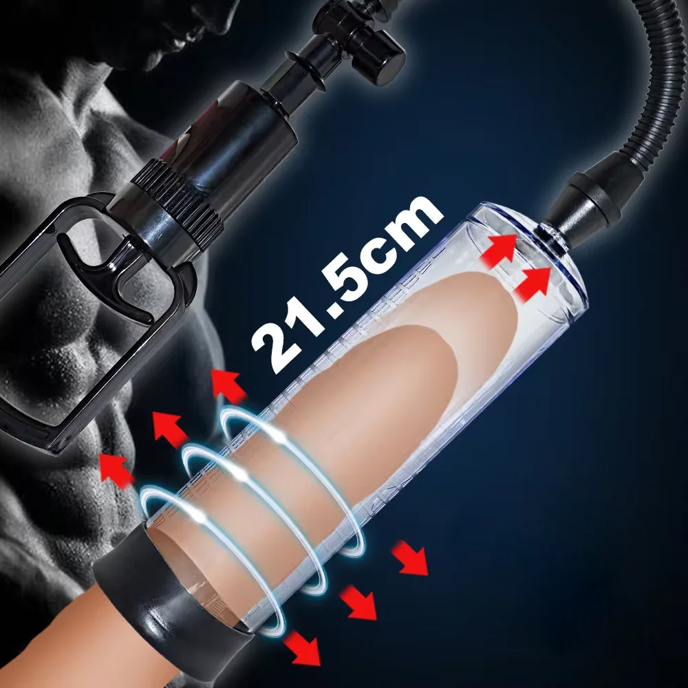 Penis Pump Vacuum Pump Toy Adult Big Dick Erection Trainer Penis Enlargement Device Enlarger Extender Sex Toys For Men
