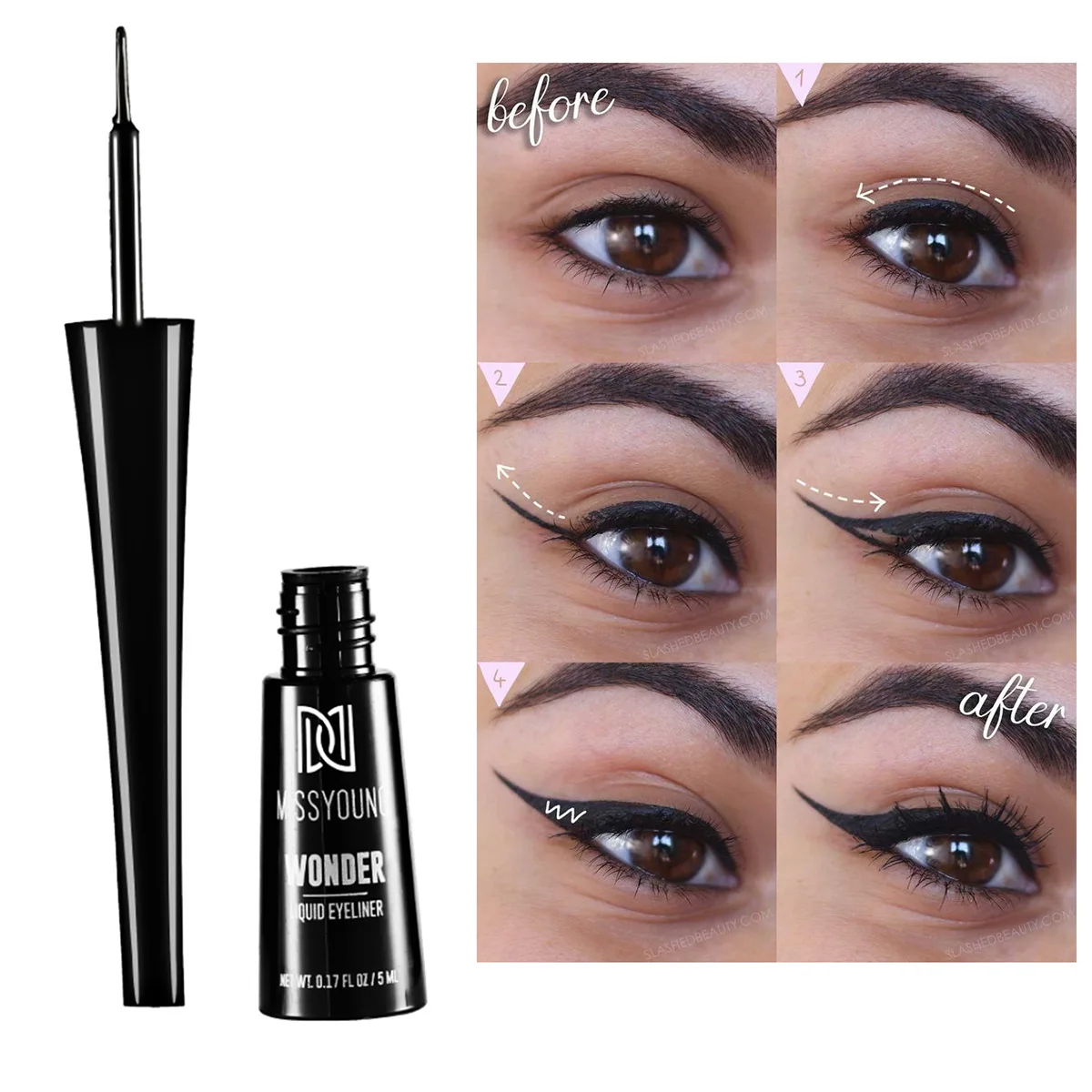 3-kolorowy matowy Eyeliner w szaro-niebieskiej czerni dla szarego wyglądu wodoodporny, odporny na blaknięcie wzór łatwy do nakładania pędzel Y2K płynny Eyeliner